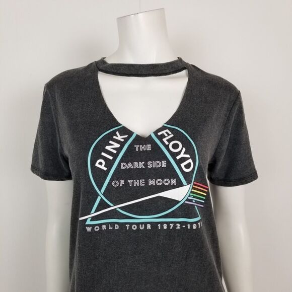 Pink Floyd Graphic Choker V Neck T Shirt - Picture 2 of 7
